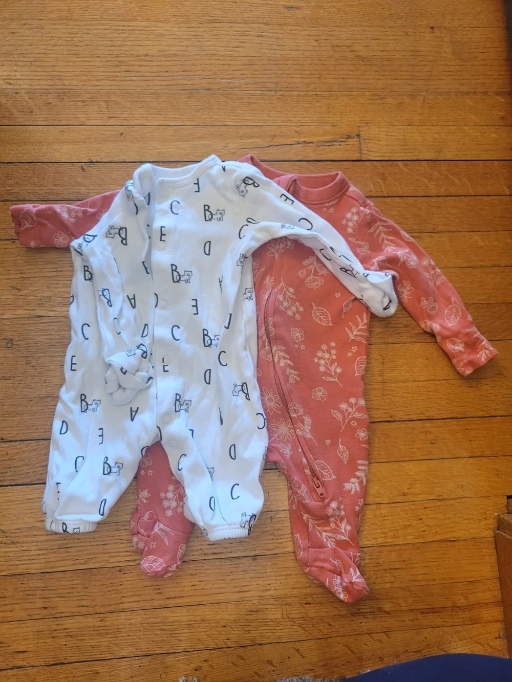 Old Navy Baby Footed Pajamas Set - White & Orange